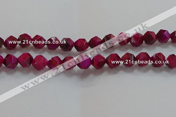 CNG6537 15.5 inches 12mm faceted nuggets red tiger eye beads