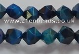 CNG6539 15.5 inches 8mm faceted nuggets blue tiger eye beads