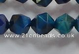 CNG6541 15.5 inches 12mm faceted nuggets blue tiger eye beads