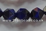 CNG6544 15.5 inches 10mm faceted nuggets blue tiger eye beads