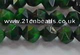 CNG6546 15.5 inches 6mm faceted nuggets green tiger eye beads