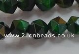 CNG6547 15.5 inches 8mm faceted nuggets green tiger eye beads