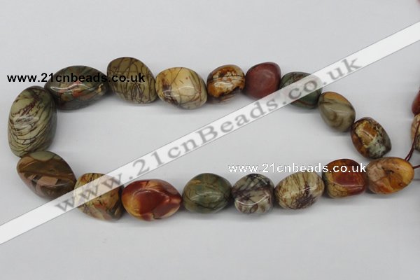 CNG66 15.5 inches 14*16mm - 25*35mm nuggets picasso jasper beads