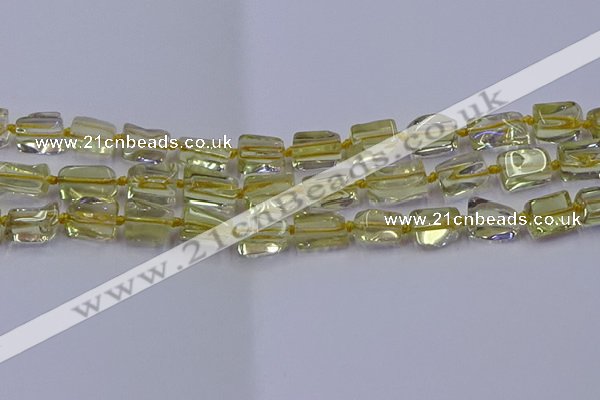 CNG6806 15.5 inches 5*8mm - 8*12mm nuggets lemon quartz beads