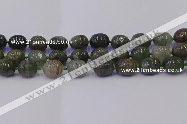 CNG6872 12*16mm - 13*18mm nuggets green rutilated quartz beads