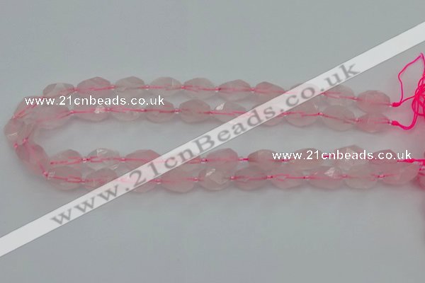 CNG6915 15.5 inches 8*12mm - 12*16mm faceted nuggets rose quartz beads