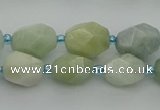 CNG6918 15.5 inches 8*12mm - 12*16mm faceted nuggets aquamarine beads