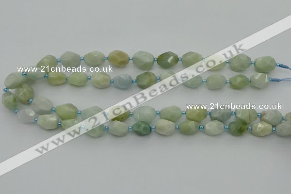 CNG6918 15.5 inches 8*12mm - 12*16mm faceted nuggets aquamarine beads