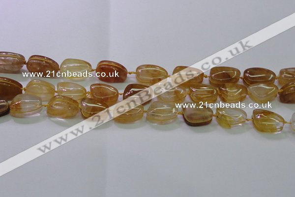 CNG692 15.5 inches 13*18mm - 15*16mm freeform yellow quartz beads