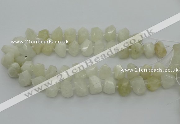 CNG6925 12*16mm - 15*20mm faceted nuggets white moonstone beads