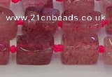 CNG6930 15.5 inches 5*8mm - 8*12mm nuggets strawberry quartz beads