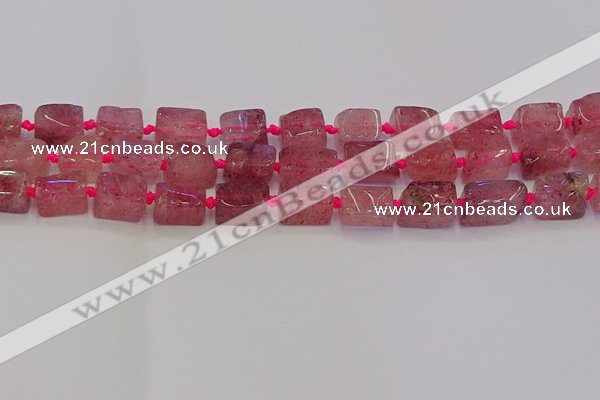 CNG6930 15.5 inches 5*8mm - 8*12mm nuggets strawberry quartz beads