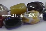 CNG6937 12*16mm - 15*20mm faceted nuggets mixed Botswana agate beads