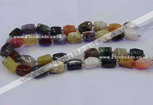 CNG6937 12*16mm - 15*20mm faceted nuggets mixed Botswana agate beads