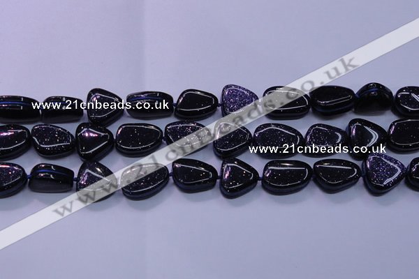 CNG694 15.5 inches 13*18mm - 15*16mm freeform blue goldstone beads