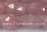 CNG6952 10*12mm - 10*14mm faceted nuggets rose quartz beads