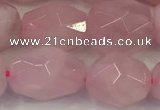 CNG6953 12*14mm - 13*16mm faceted nuggets rose quartz beads