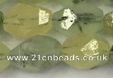 CNG6956 10*14mm - 12*16mm faceted nuggets green rutilated quartz beads