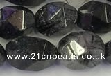 CNG6957 10*12mm - 12*16mm faceted nuggets black rutilated quartz beads