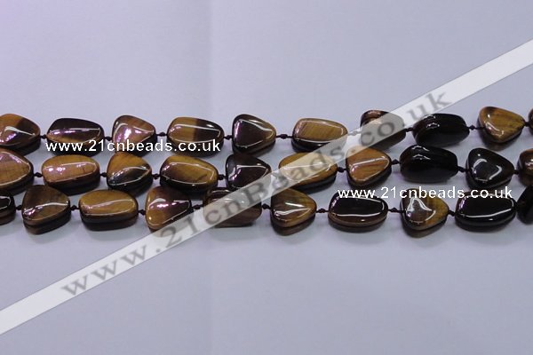 CNG696 15.5 inches 13*18mm - 15*16mm freeform yellow tiger eye beads