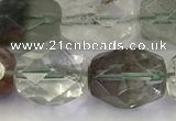 CNG6962 13*18mm - 15*20mm faceted nuggets green phantom quartz beads