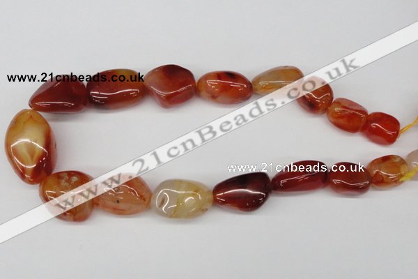 CNG70 15.5 inches 13*18mm - 25*35mm nuggets red agate gemstone beads