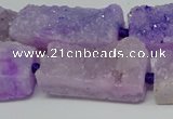 CNG7013 15.5 inches 10*28mm - 12*30mm freeform druzy agate beads