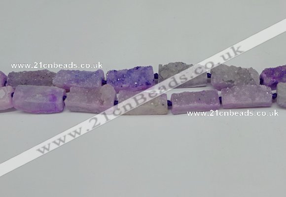 CNG7013 15.5 inches 10*28mm - 12*30mm freeform druzy agate beads