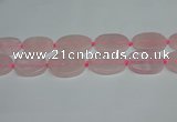 CNG7051 15.5 inches 25*35mm - 30*45mm freeform rose quartz beads