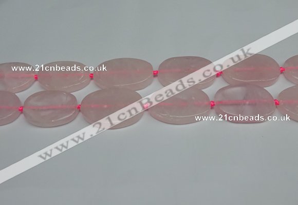 CNG7051 15.5 inches 25*35mm - 30*45mm freeform rose quartz beads