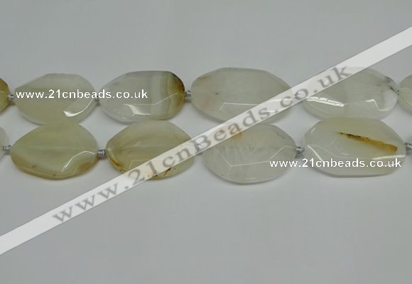 CNG7080 15.5 inches 25*35mm - 35*45mm faceted freeform agate beads