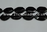 CNG7085 15.5 inches 25*35mm - 35*45mm faceted freeform black agate beads