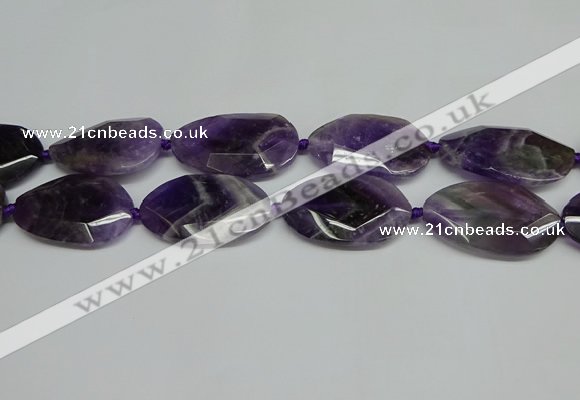 CNG7089 15.5 inches 25*35mm - 35*45mm faceted freeform amethyst beads