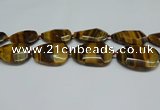 CNG7101 25*35mm - 35*45mm faceted freeform yellow tiger eye beads