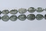 CNG7114 20*25mm - 30*40mm freeform grey green brecciated jasper beads