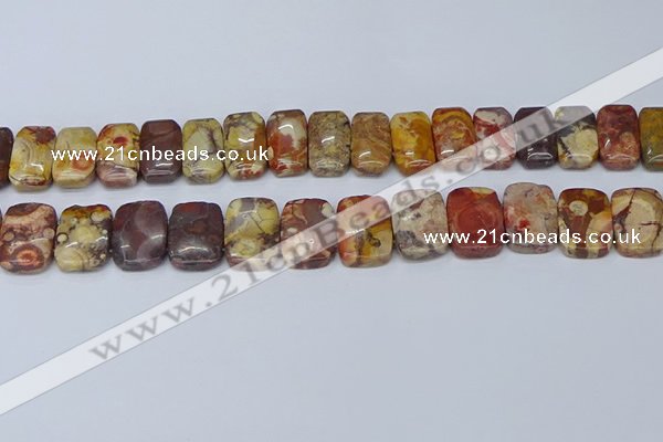 CNG7120 10*18mm freeform double drilled birdeye rhyolite beads