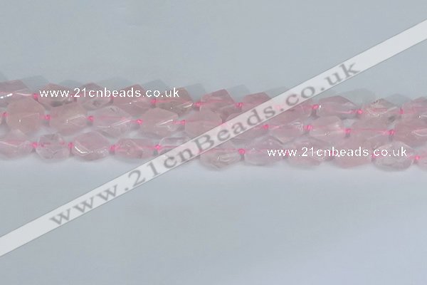 CNG7131 15.5 inches 6*10mm - 10*14mm faceted nuggets rose quartz beads