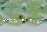 CNG7133 15.5 inches 6*10mm - 10*14mm faceted nuggets prehnite beads