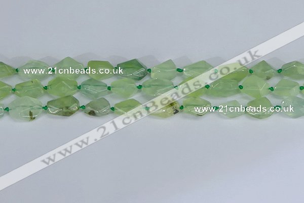 CNG7133 15.5 inches 6*10mm - 10*14mm faceted nuggets prehnite beads