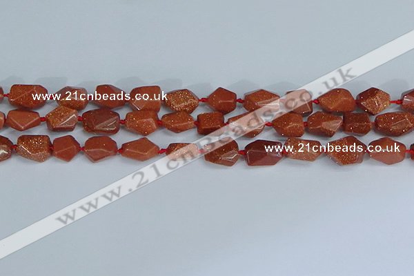 CNG7135 15.5 inches 6*10mm - 10*14mm faceted nuggets glodstone beads