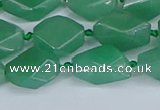 CNG7137 6*10mm - 10*14mm faceted nuggets green aventurine beads