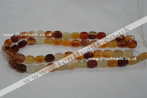 CNG714 15.5 inches 10*14mm nuggets red agate beads wholesale