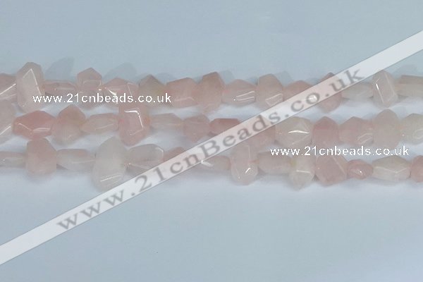 CNG7145 15.5 inches 8*12mm - 13*18mm faceted nuggets rose quartz beads