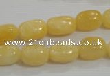 CNG716 15.5 inches 10*14mm nuggets rice yellow jade beads wholesale