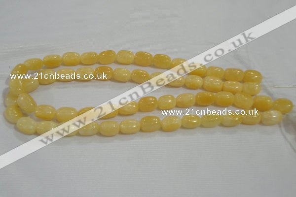 CNG716 15.5 inches 10*14mm nuggets rice yellow jade beads wholesale