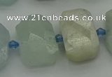 CNG7202 15.5 inches 13*18mm - 15*20mm faceted freeform aquamarine beads