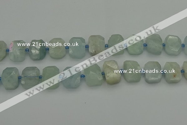 CNG7202 15.5 inches 13*18mm - 15*20mm faceted freeform aquamarine beads