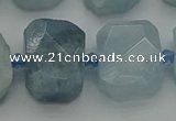 CNG7203 15.5 inches 13*18mm - 15*20mm faceted freeform aquamarine beads