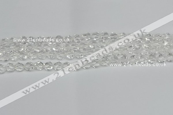 CNG7210 15.5 inches 6mm faceted nuggets white crystal beads