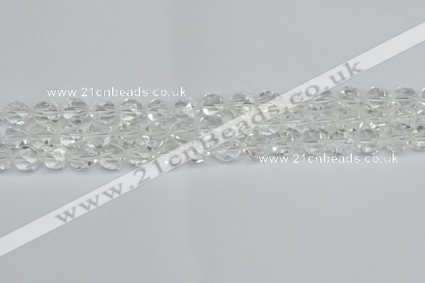 CNG7211 15.5 inches 8mm faceted nuggets white crystal beads